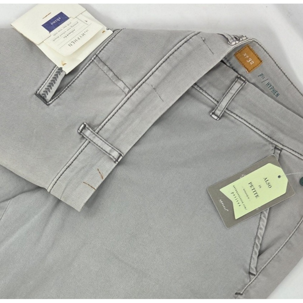 NEW Pilcro & the Letterpress Hyphen Chinos Womens 32 Light Gray Stretch 31" NWT